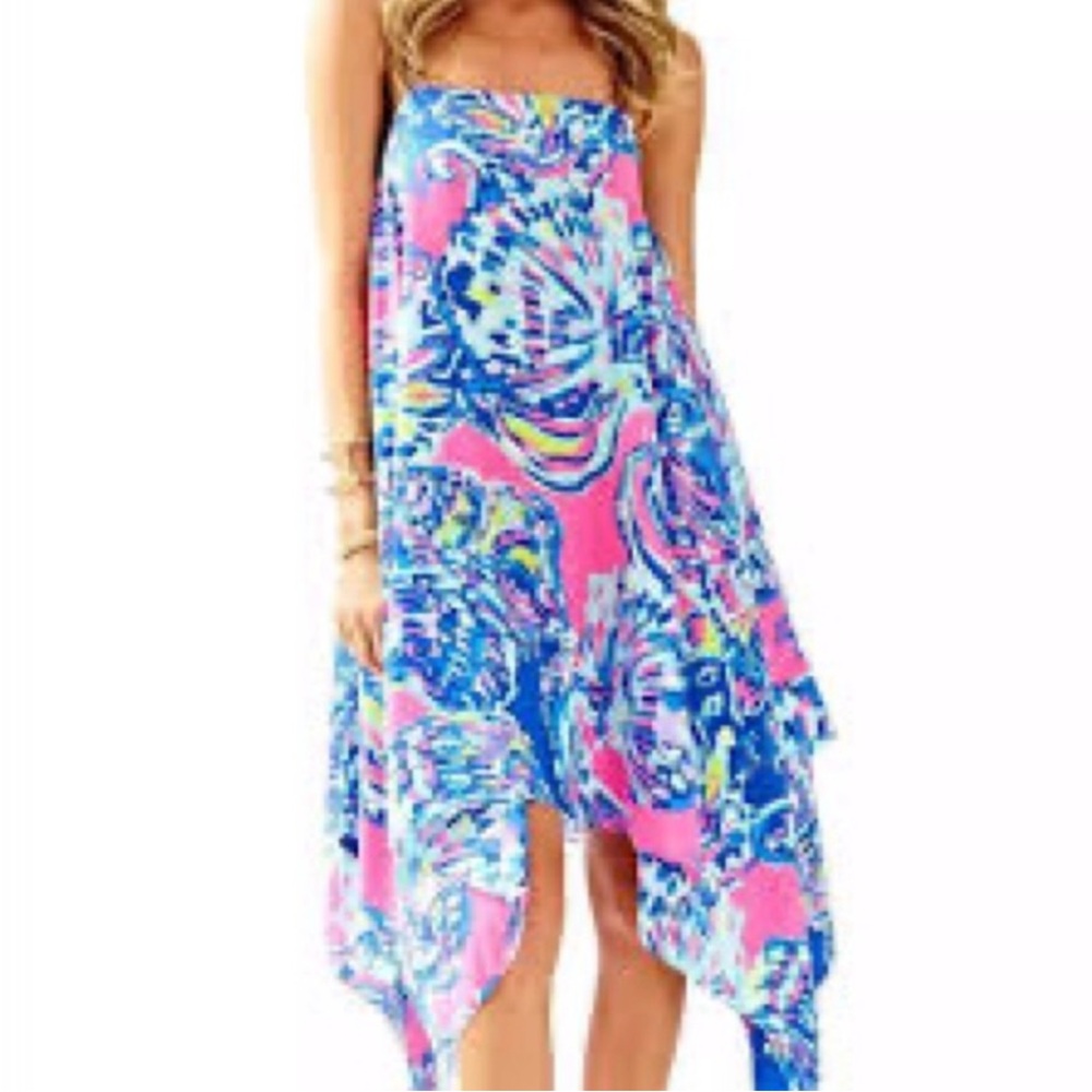 Lilly Pulitzer Kimi Silk Dress Multi Costal Retreat NWT Sz L